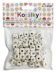 Dřevěné korálky s abecedou k navlékání Dřevěné korálky s abecedou k navlékání