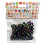 Černé korálky s abecedou k navlékání 25g
