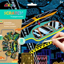 Avenir Škrabací obrázky 8 ks - Dopravní prostředky - Kreativní sady a materiály Škrabací obrázky 8ks Dopravní prostředky