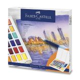 Akvarelové barvy Faber-Castell s paletkou - 48 barev - Umělecké potřeby a sady Akvarelové barvy Faber-Castell s paletkou 48 barev