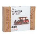 3D Dřevěná skládačka: Vintage parní lokomotiva - Dřevěné stavebnice a hry 3D Dřevěná skládačka: Vintage parní lokomotiva