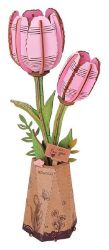 3D Dřevěná skládačka: Růžový tulipán - 3D a 4D puzzle 3D Dřevěná skládačka: Růžový tulipán