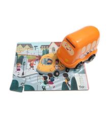 Puzzle Školní autobus, dřevěné s hračkou - Puzzle Puzzle Školní autobus, dřevěné s hračkou