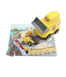 Puzzle Buldozer, dřevěné s hračkou - Puzzle Puzzle Buldozer, dřevěné s hračkou
