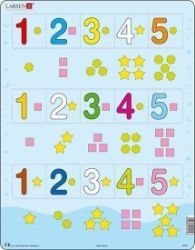 Puzzle MAXI - Čísla 1-5 s grafickými znaky/15 dílků - Puzzle pro nejmenší Puzzle MAXI - Čísla 1-5 s grafickými znaky/15 dílků