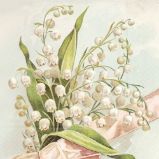 Papírový ubrousek Pastel Spring Lily Of The Valley - Home deco Papírový ubrousek Pastel Spring Lily Of The Valley