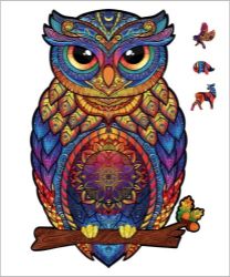 Dřevěné puzzle - Okouzlující sova Dřevěné puzzle - Okouzlující sova