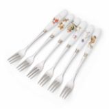 Vánoční dezertní vidličky Wrendale Designs s porcelánovou rukojetí, sada 6 ks