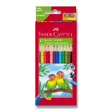 Pastelky Faber-Castell trojhranné - 12 barev + ořezávátko - Pastelky Pastelky Faber-Castell trojhranné 12 barev + ořezávátko