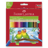 Pastelky Faber-Castell trojhranné - 24 barev + ořezávátko