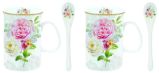 Porcelánové hrnky se lžičkami Romantic Lace Porcelánové hrnky se lžičkami Romantic Lace