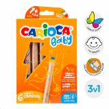 Pastelky Carioca Baby Crayon 3 in 1 6 barev