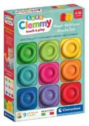 Sada 9 měkkých kostek - Magic Rainbow - Hračky pro nejmenší děti Sada 9 měkkých kostek - Magic Rainbow