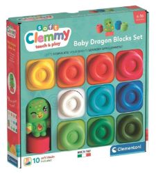 Sada 10 měkkých kostek s figurkou - Baby Dragon - Hračky pro nejmenší děti Sada 10 měkkých kostek s figurkou - Baby Dragon
