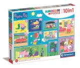 Clementoni Puzzle Prasátko Peppa 10v1 - Dětské puzzle Puzzle 10 v 1, Prasátko Peppa