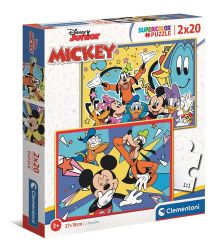 Puzzle Supercolor Mickey 2x20 dílků Puzzle Supercolor Mickey 2x20 dílků