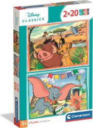 Puzzle Pohádky Lví král a Dumbo 2x20 dílků - Puzzle Puzzle Pohádky Lví král a Dumbo 2x20 dílků
