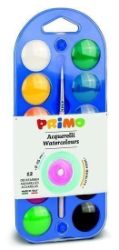 PRIMO Vodové barvy průměr 25mm 12ks + štětec - Barvy a tuše PRIMO Vodové barvy průměr 25mm 12ks + štětec