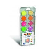 PRIMO vodové barvy 8 barev metalické + 4ks fluo odstíny + štětec - Barvy a tuše PRIMO vodové barvy 8 barev metalické + 4ks fluo odstíny + štětec
