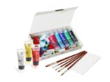 PRIMO Akrylové barvy , sada, 8 x 75ml, plátno, 5 štětců LUX - Umělecké potřeby a sady PRIMO Akrylové barvy , sada, 8 x 75ml, plátno, 5 štětců LUX