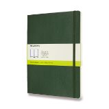 Zápisník Moleskine - měkké desky, XL, čistý - tm. zelený