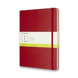 Zápisník Moleskine - tvrdé desky, XL, čistý - červený - Bloky a zápisníky do školy Moleskine Zápisník červený XL, čistý, tvrdý