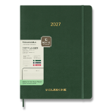 Diář Moleskine Essential 2027 - měkké desky, XXL, týdenní, vertikální, tmavě zelený