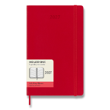 Diář Moleskine 2027 - měkké desky, L, denní, červený