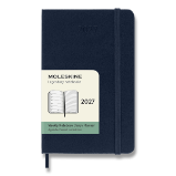 Diář Moleskine 2027 - tvrdé desky, S, týdenní, modrý