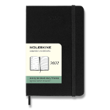 Diář Moleskine 2027 - tvrdé desky, S, týdenní, černý