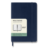 Diář Moleskine 2027 - měkké desky, S, týdenní, modrý