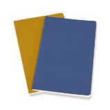 Sešity Moleskine Volant - měkké desky L, linkované, 2 ks, výběr barev - modrý/ žlutý