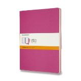 Sešity Moleskine Cahier, XL, linkované, 3 ks - tm. růžové