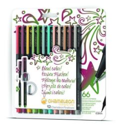 Set Chameleon Fineliner - detailní popisovače, 12ks - syté tóny - Zvýrazňovače, popisovače Set Chameleon Fineliner - detailní popisovače, 12ks - syté tóny