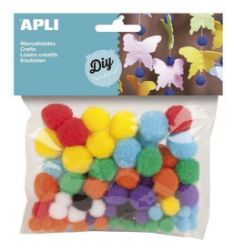 APLI POM-POM kuličky/mix vel. 78ks - Kuličková pera do školy APLI POM-POM kuličky/mix vel. 78ks