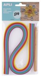 APLI quilling sada - papírové proužky s rolovacím nástrojem mix barev 120 ks APLI quilling sada - papírové proužky s rolovacím nástrojem mix barev 120 ks