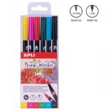 Apli Brush Duo sada fixů 6 ks Apli Brush Duo sada fixů 6 ks