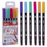 Apli Brush Duo sada fixů - pastelové barvy 6 ks Apli Brush Duo sada fixů - pastelové barvy 6 ks