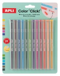 Náhradní tuhy pro stiskací pastelky Color Click, 2x12ks - Náplně a příslušenství ke školním psacím potřebám Náhradní tuhy pro stiskací pastelky Color Click, 2x12ks