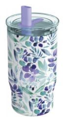 Nerezový termohrnek s brčkem Mist Violet Blooms 720ml - Termosky Nerezový termohrnek s brčkem Mist Violet Blooms 720ml