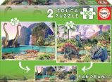 Puzzle Panorama Dinosauří svět 2x100 dílků - Puzzle Puzzle Panorama Dinosauří svět 2x100 dílků