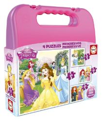 Puzzle v kufříku - Disney Princess (12+16+20+25ks)
