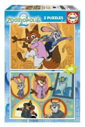 Puzzle Zootropolis 2 2x48 dílků - Dětské puzzle Puzzle Zootropolis 2 2x48 dílků