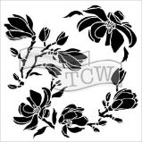 TCW šablona 30,5 x 30,5 cm - Magnolia Blossoms - Výtvarné potřeby TCW šablona 30,5 x 30,5 cm - Magnolia Blossoms