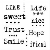 TCW šablona 15,24 x 15,24 cm - Life words, mini TCW šablona 15,24 x 15,24 cm - Life words, mini