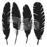 TCW šablona 15,24 x 15,24 cm - Four feathers, mini - Výtvarné potřeby TCW šablona 15,24 x 15,24 cm - Four feathers, mini
