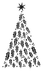 Šablona TCW 6"x6" (15,2x15,2 cm) - Happy Holly Tree