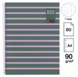 Poznámkový blok Between the Lines NB-1, A4, 90g, karton, 80 listů, linka, Ash