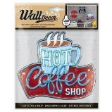 Wall decor Retro Coffee shop - samolepící svítící dekorace 18x23 cm
