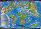 Dinosauři a prehistorický svět - Ilustrovaná mapa pro děti - Plakáty Dinosauři a prehistorický svět - Ilustrovaná mapa pro děti